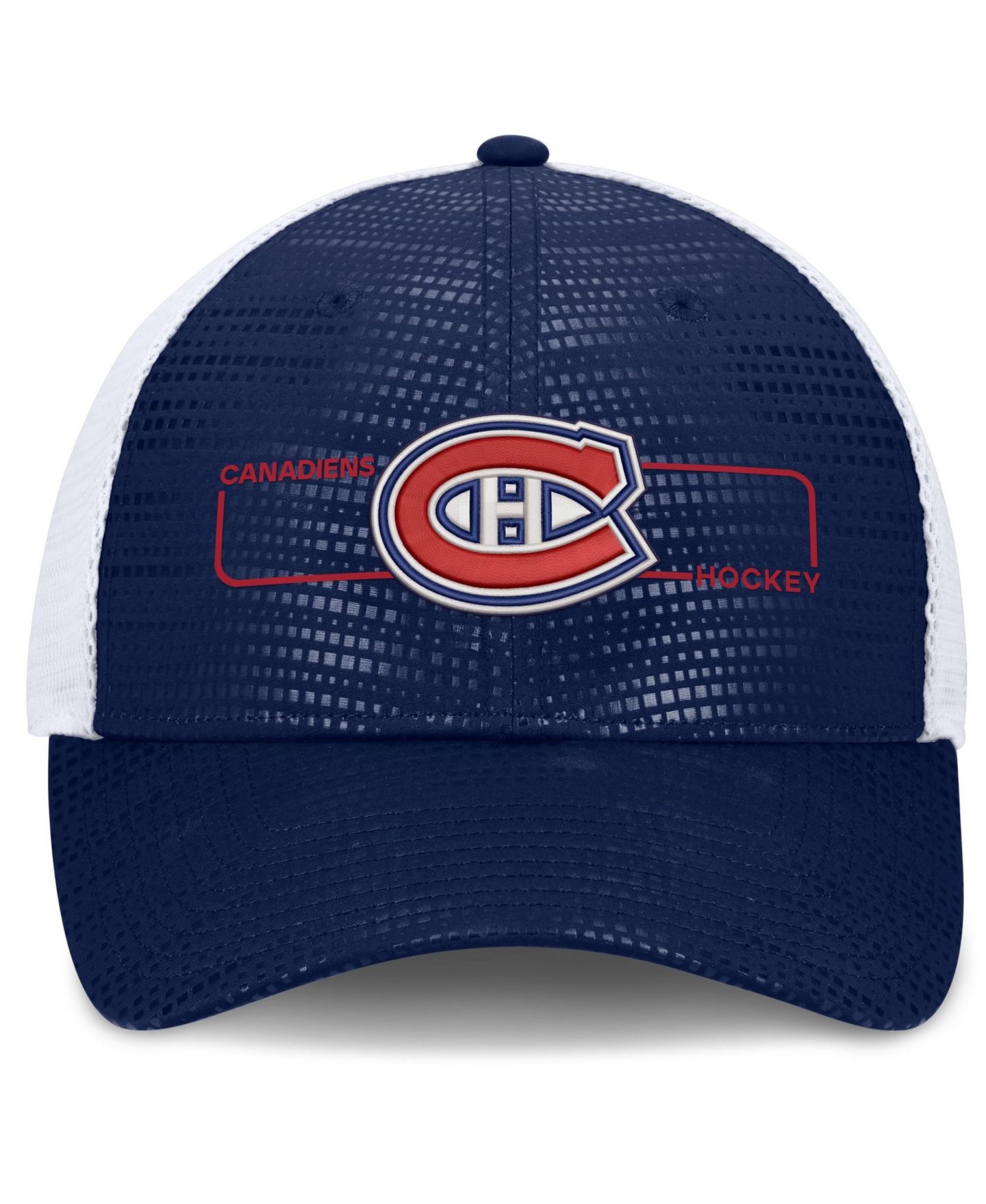 Мужская кепка Fanatics Navy Montreal Canadiens Authentic Pro Rink Boxed Logo Trucker Hat — фото 2