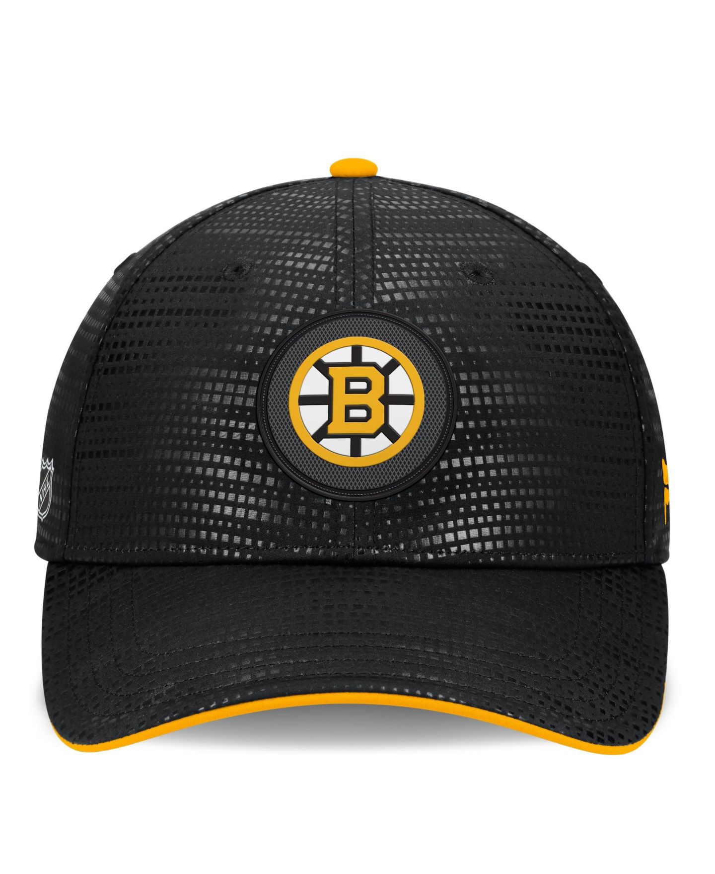 Мужской головной убор Fanatics Black Boston Bruins Authentic Pro Rink Debossed Stretch Fit Hat — фото 2