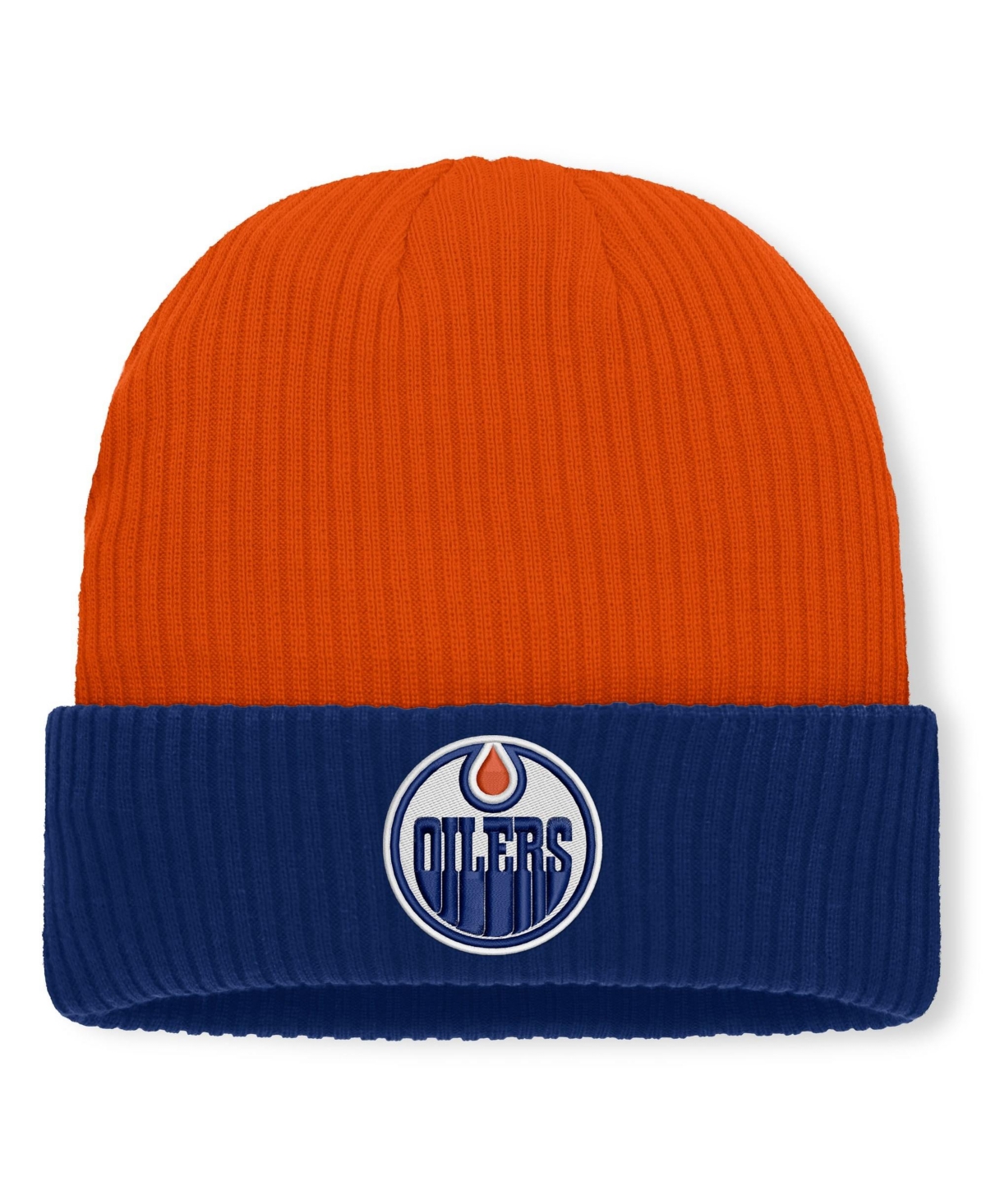 Fanatics Men's Orange Edmonton Oilers Authentic Pro Rink Cuffed Knit Hat - Orange, Royal