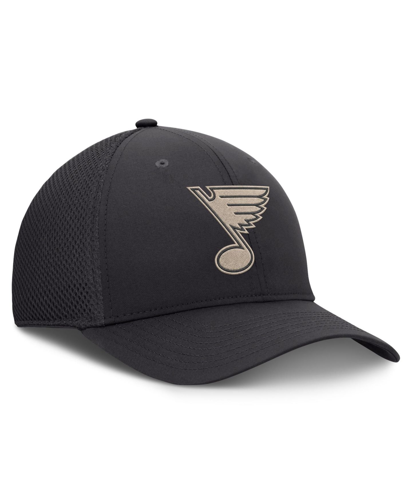 Мужской головной убор Fanatics Charcoal St. Louis Blues Authentic Pro Road Meshback Stretch Hat — фото 3