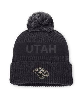 Men's Charcoal Utah Mammoth Road Phantom Cuffed Knit with Pom Hat