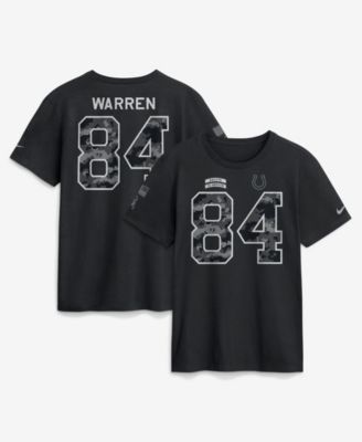 Men's Tyler Warren Black Indianapolis Colts 2026 Salute to Service Name & Number T-Shirt