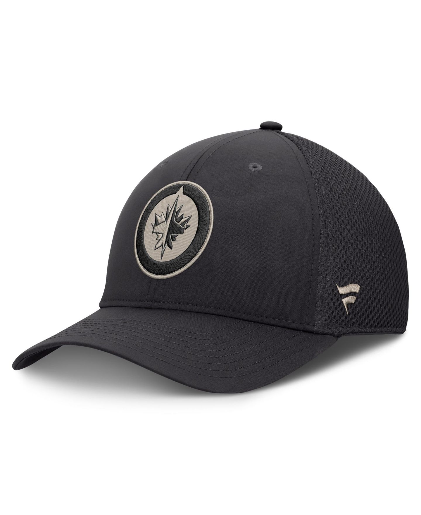 Мужской головной убор Fanatics Charcoal Winnipeg Jets Authentic Pro Road Meshback Stretch Hat — фото 1