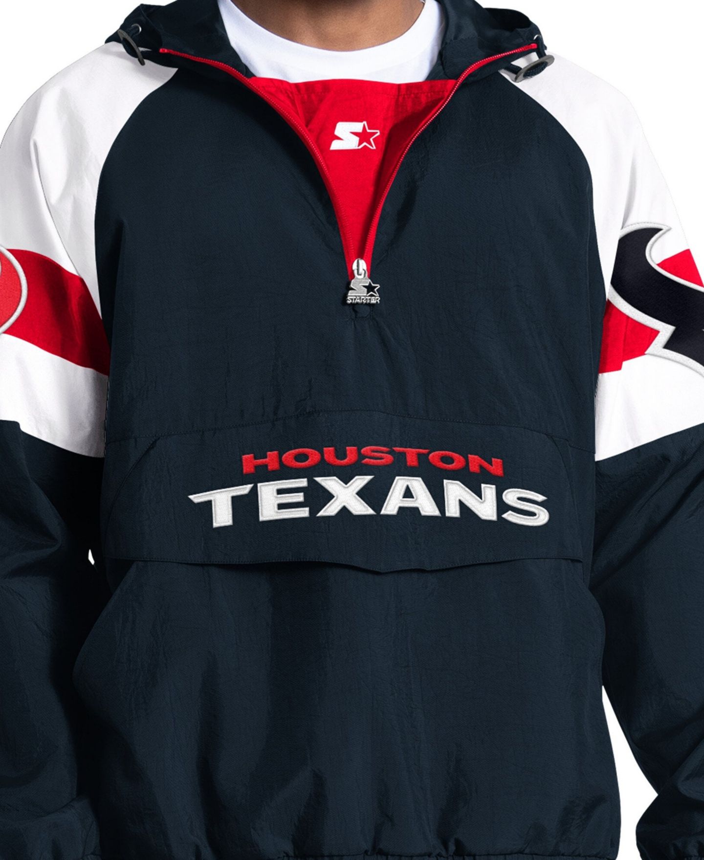 Мужская куртка Starter Navy Houston Texans Street Cut Half-Zip — фото 4