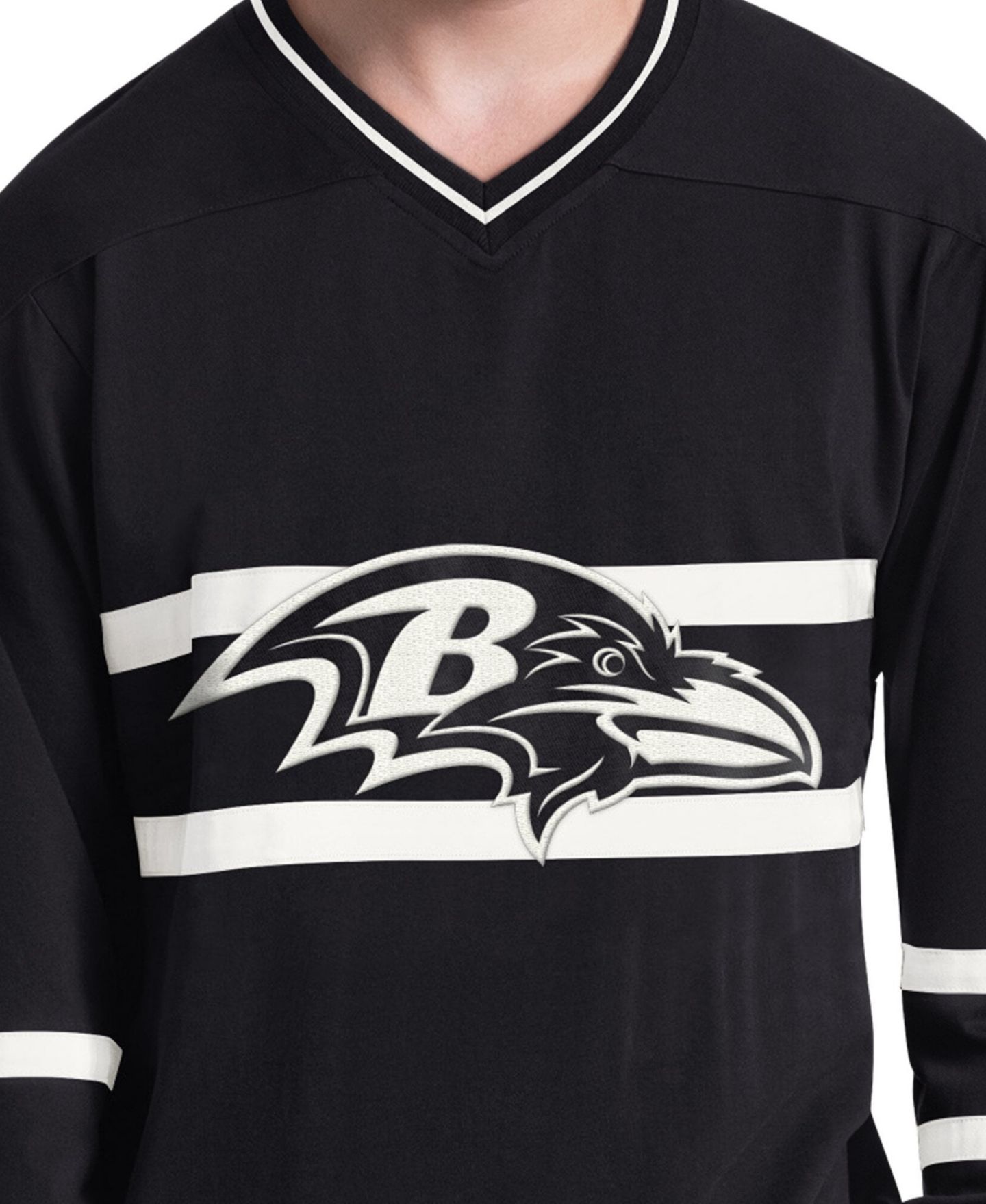 Мужская футболка Starter Black/White Baltimore Ravens Lineup Long Sleeve — фото 3