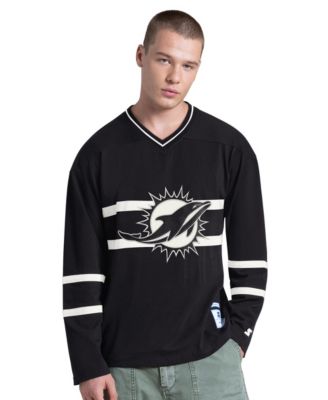 Men's Black/White Miami Dolphins Lineup Long Sleeve T-Shirt