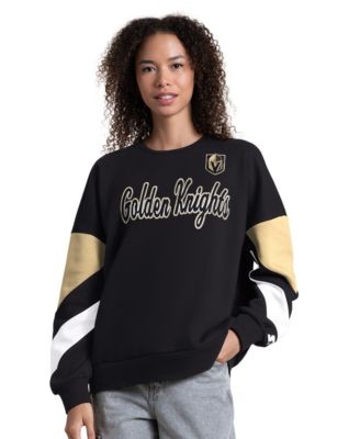 Women's Black Vegas Golden Knights Grand Slam Sleeve Color Block Sweatshirt