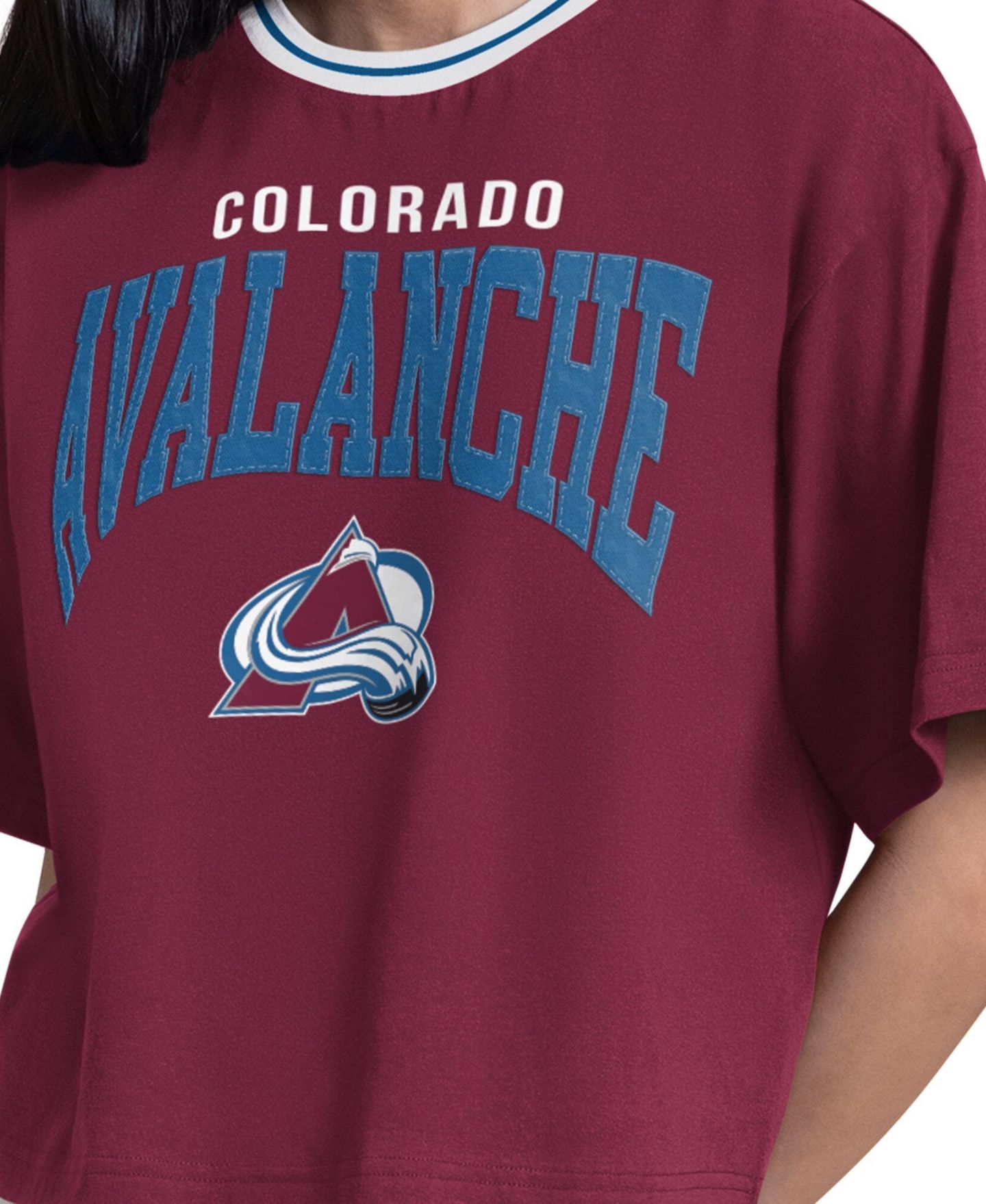 Женская футболка Starter Burgundy Colorado Avalanche Ace Cropped — фото 3