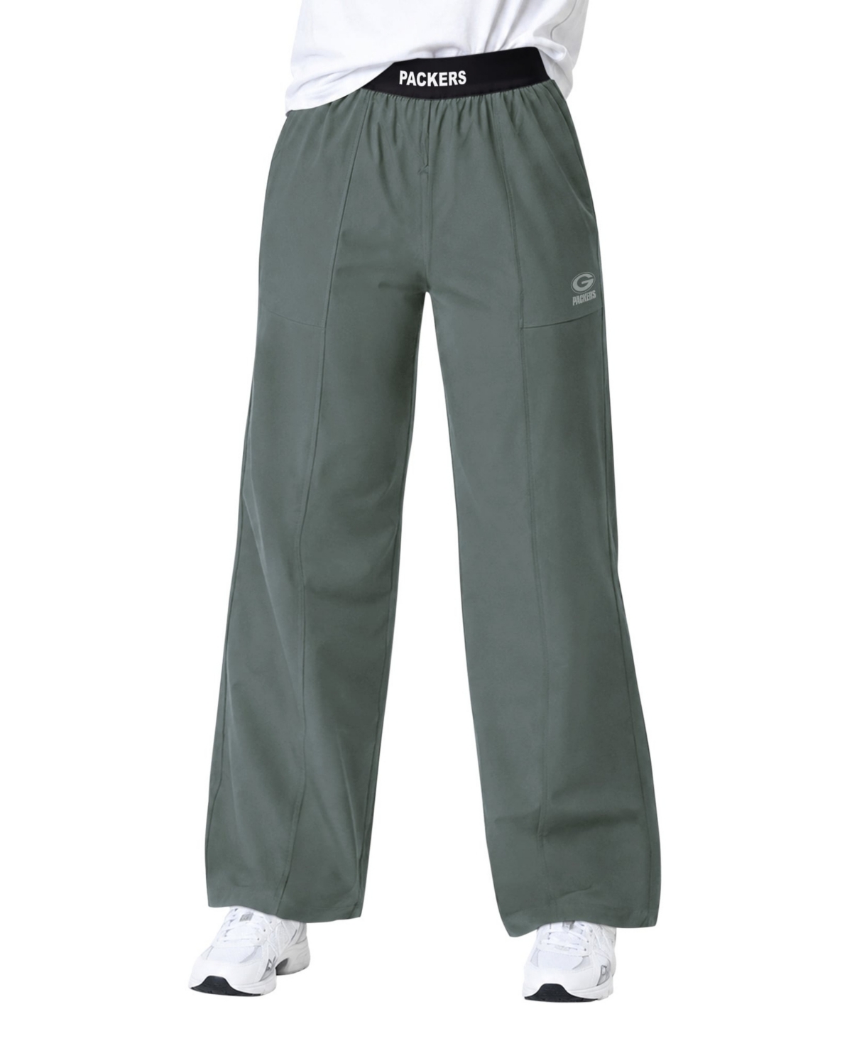 Women's Starter Green Green Bay Packers Athleisure Wide-Leg Trousers