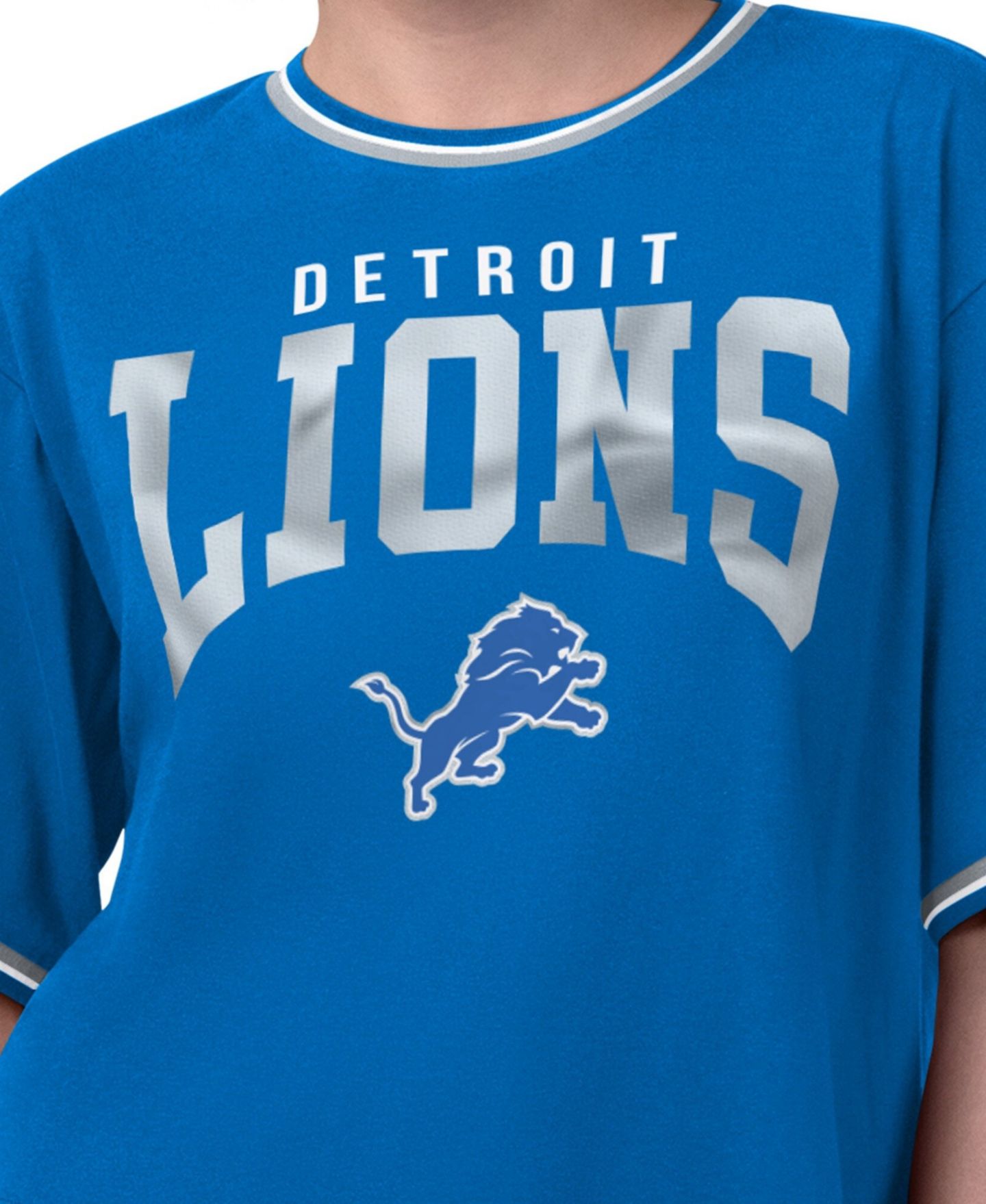 Женская футболка Starter Blue Detroit Lions Ace Cropped — фото 3