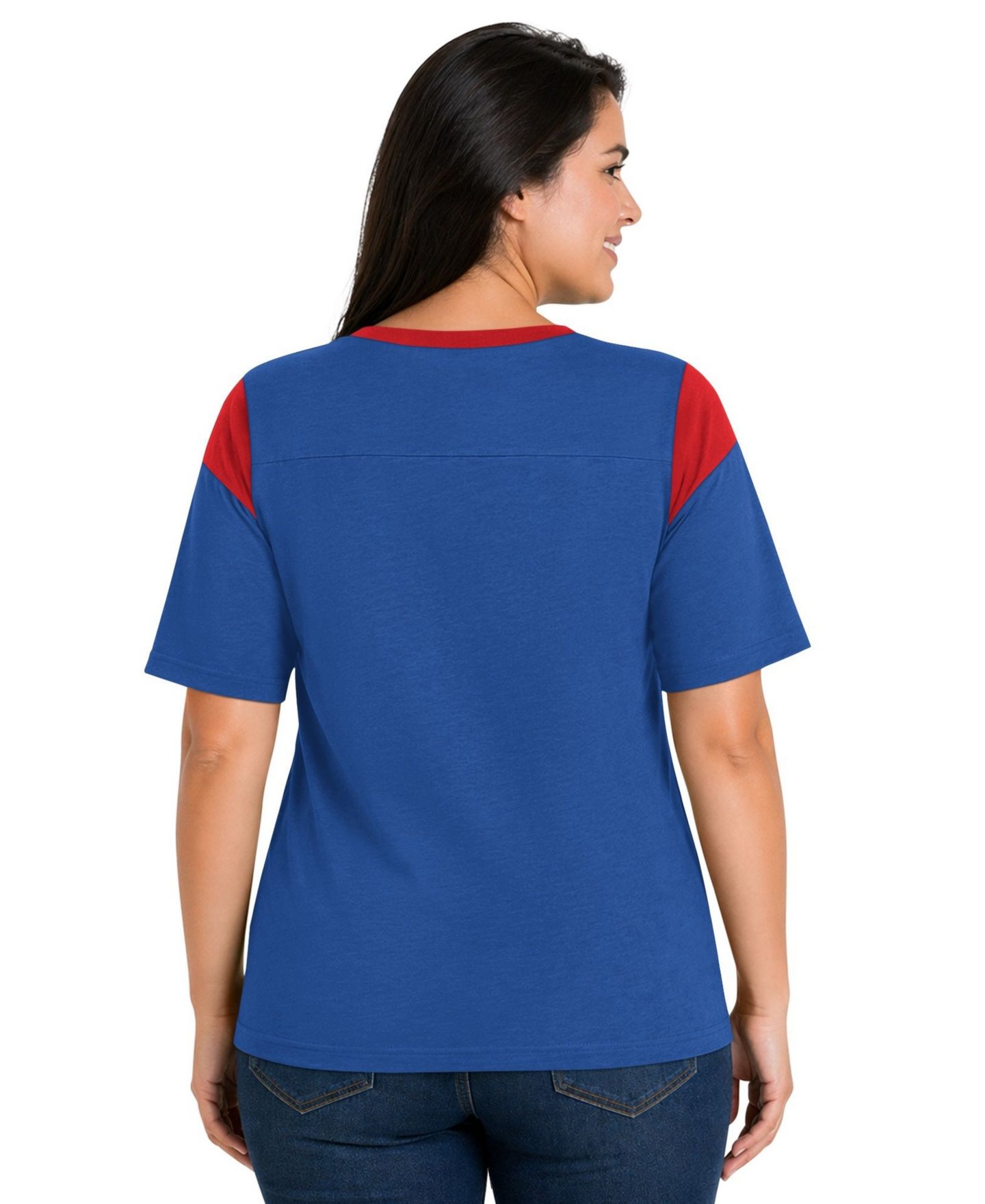 Женская футболка Starter Royal New York Giants Plus Size Linebacker Slub — фото 2