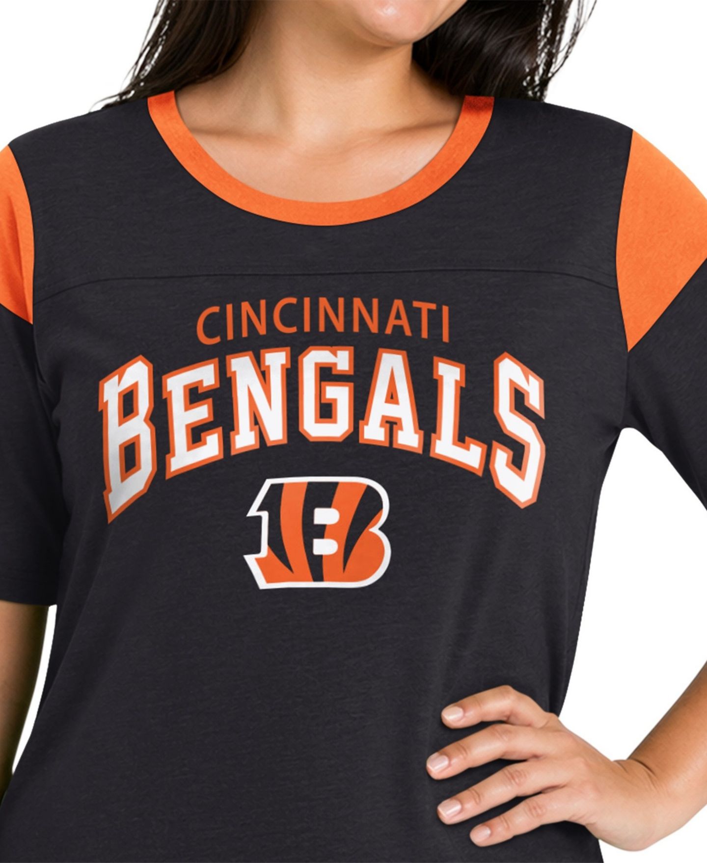 Женская футболка Starter Black Cincinnati Bengals Plus Size Linebacker Slub — фото 3