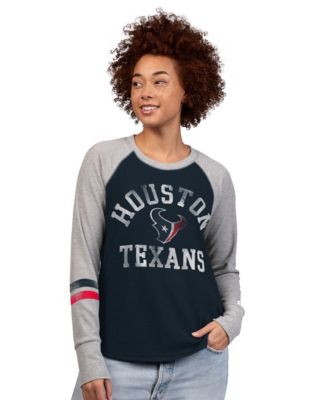 Women's Navy/Gray Houston Texans Waffle-Knit Raglan Long Sleeve T-Shirt