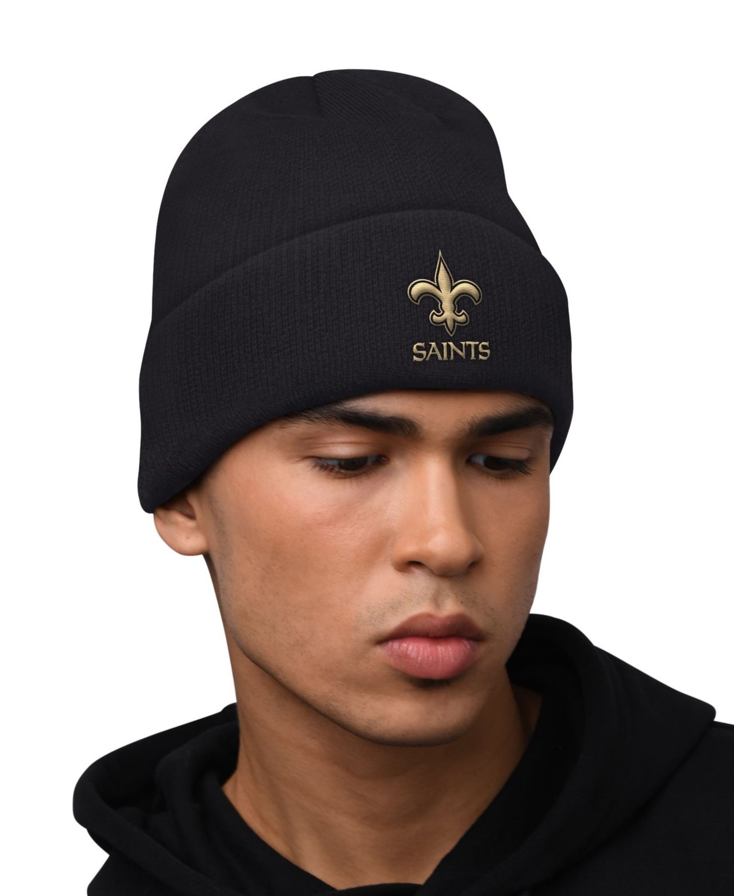 Мужские худи Starter Black New Orleans Saints and Cuffed Knit Hat Combo Pack — фото 4