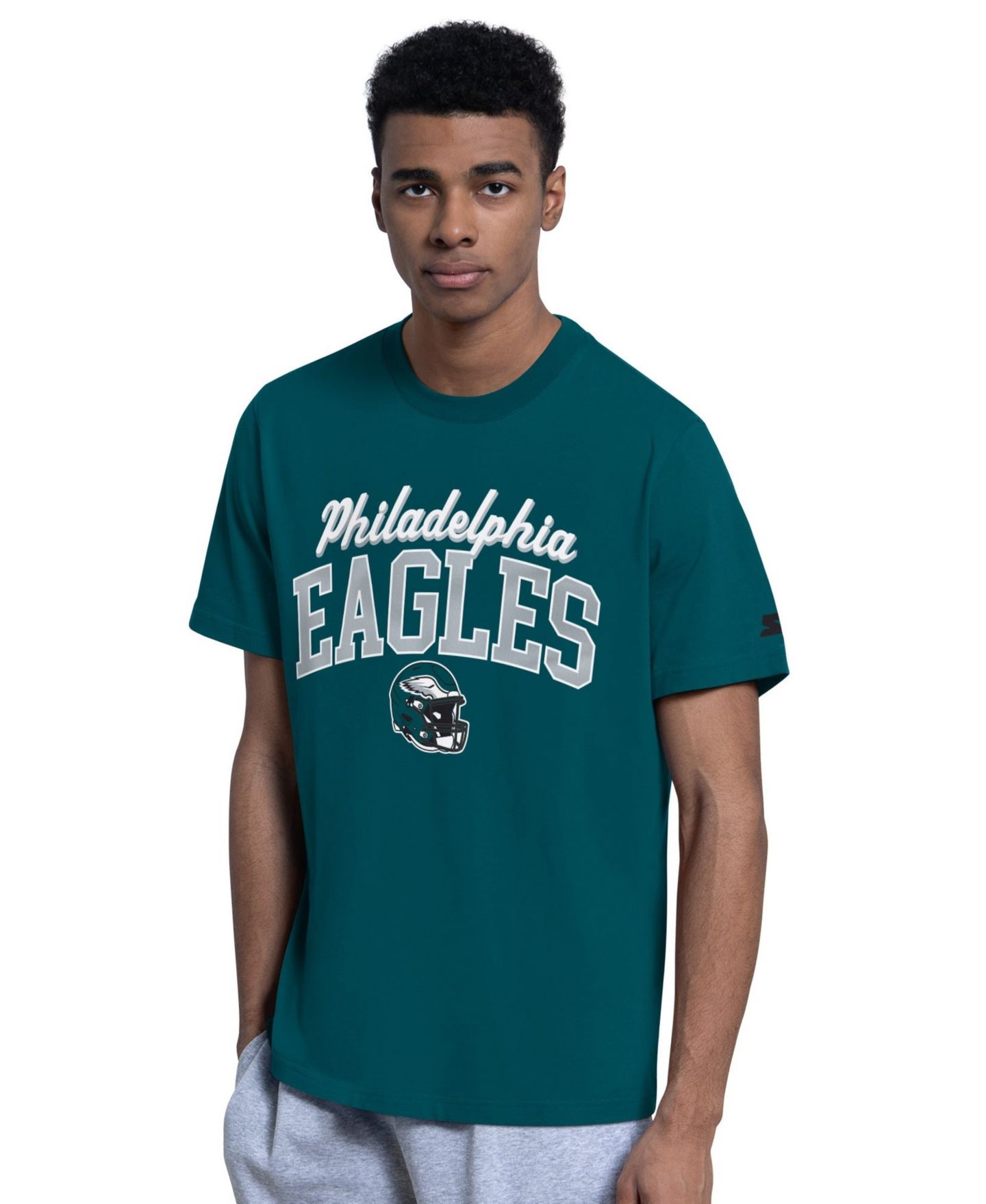 Мужские худи Starter Midnight Green Philadelphia Eagles Logo T-Shirt Set — фото 2