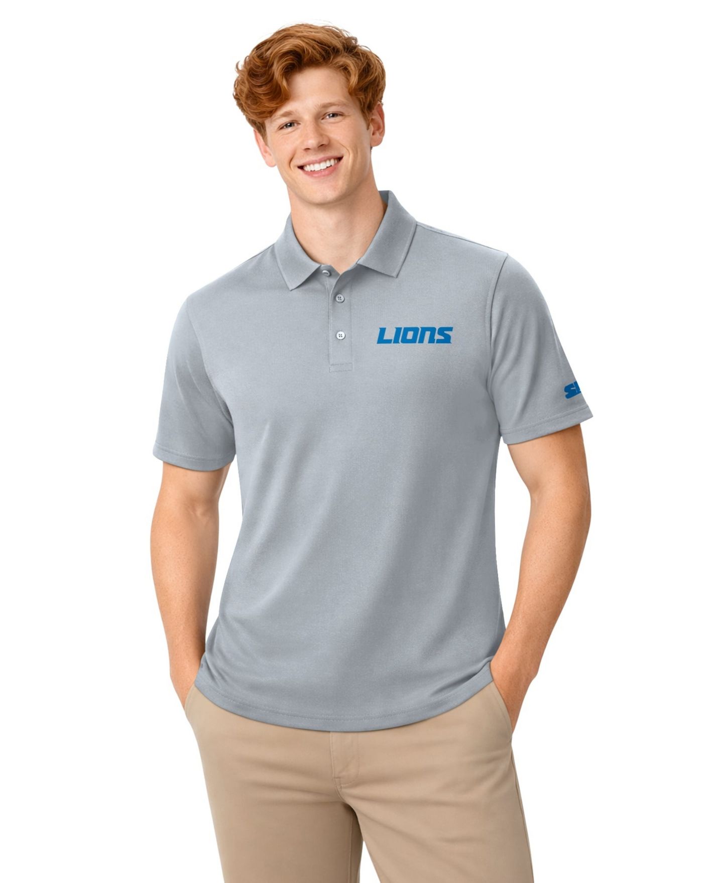 Мужские поло Starter Blue/Silver Detroit Lions Logo Polo, 2-Pack Set — фото 2