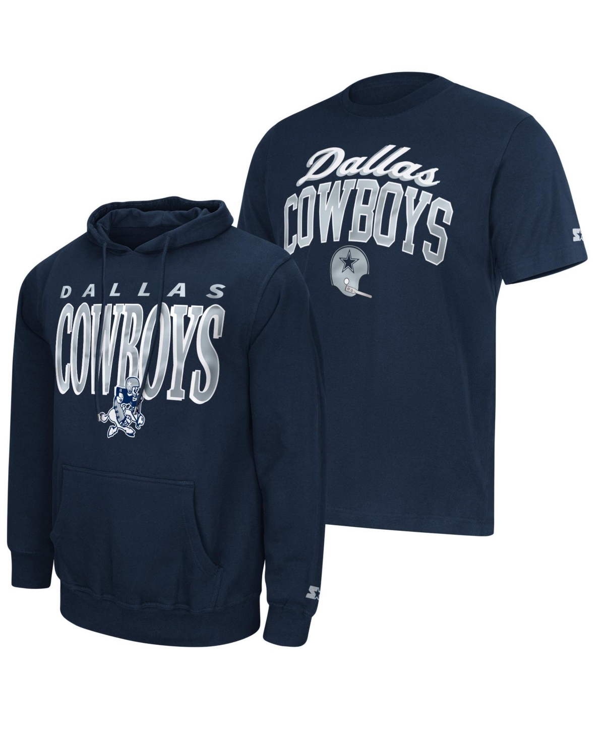 Starter Men's Navy Dallas Cowboys Vintage Logo T-Shirt Hoodie Set - Navy