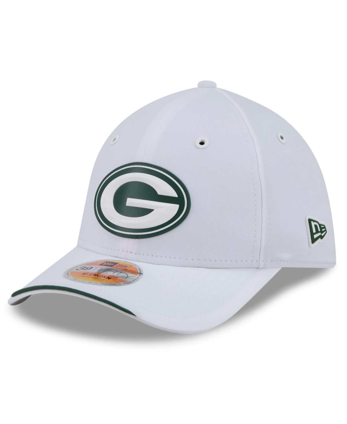 New Era Men's White Green Bay Packers 2026 Sideline 39THIRTY M-Crown Flex Hat - White