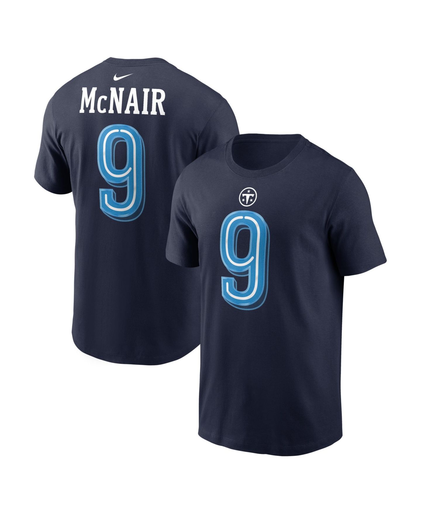 Мужская футболка Nike Steve McNair Navy Tennessee Titans 2026 Rivalries Collection Player Name & Number — фото 4