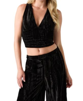 Women's Arlowe V-Neck Sleeveless Crop Top