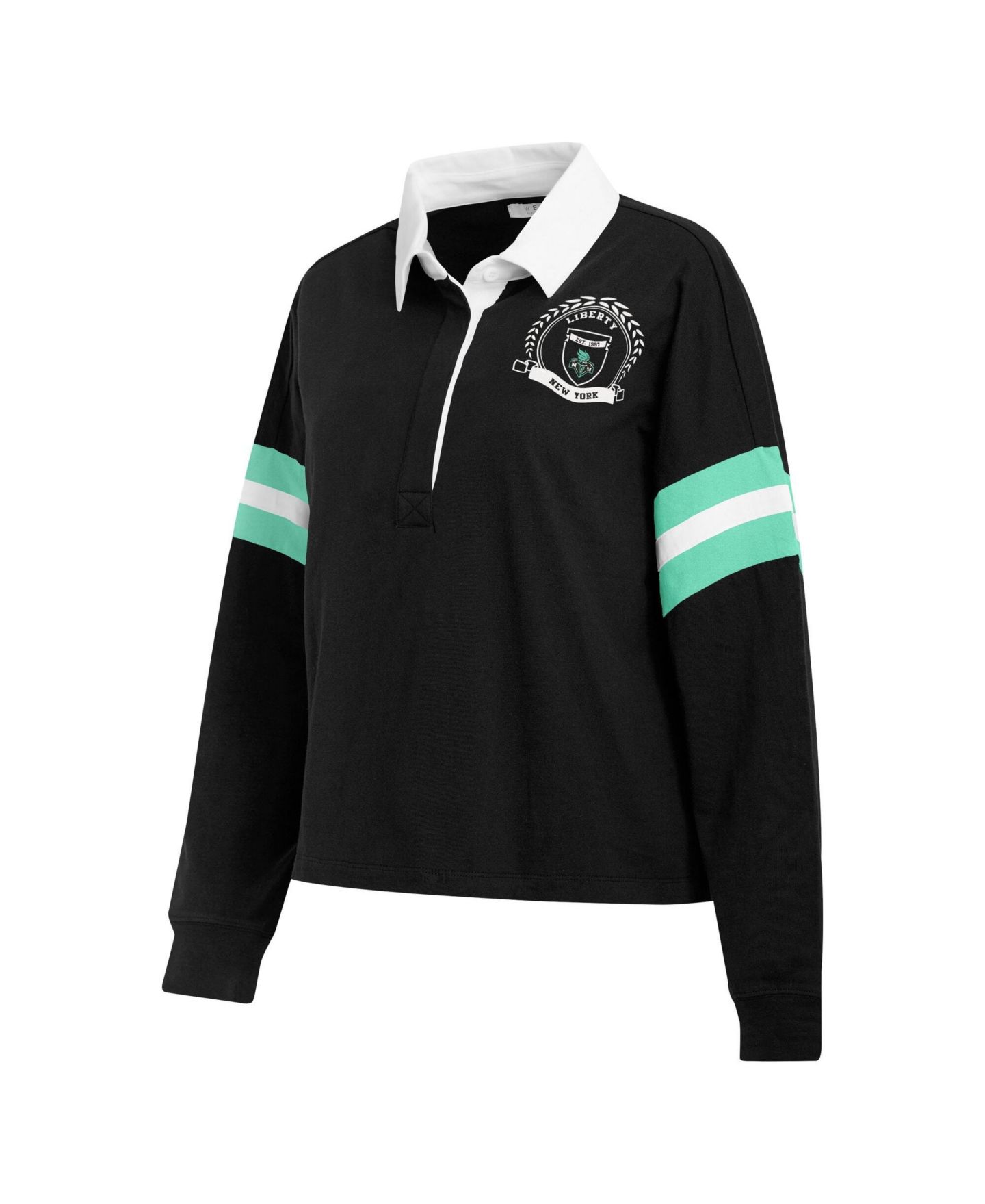 Женская футболка WEAR by Erin Andrews Black New York Liberty Rugby Polo — фото 3