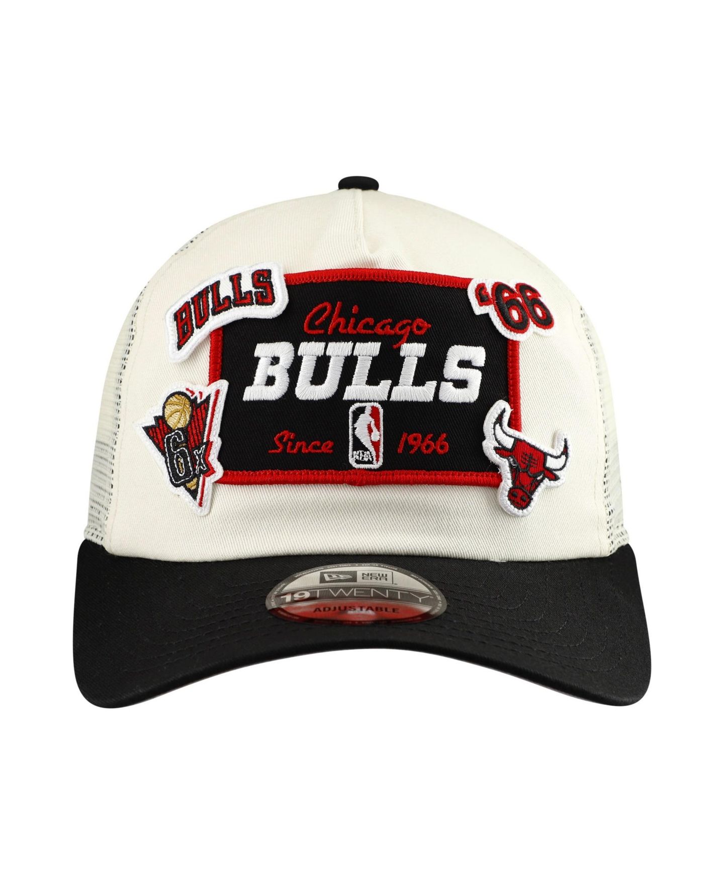 Мужская кепка New Era Cream Chicago Bulls Layered Patch 19TWENTY Adjustable Hat — фото 2