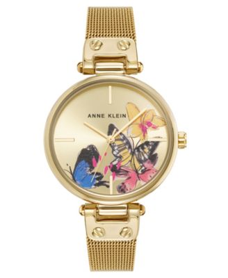 Women's Butterfly Quartz Gold-Tone Stainless Steel Mesh Watch 40mm