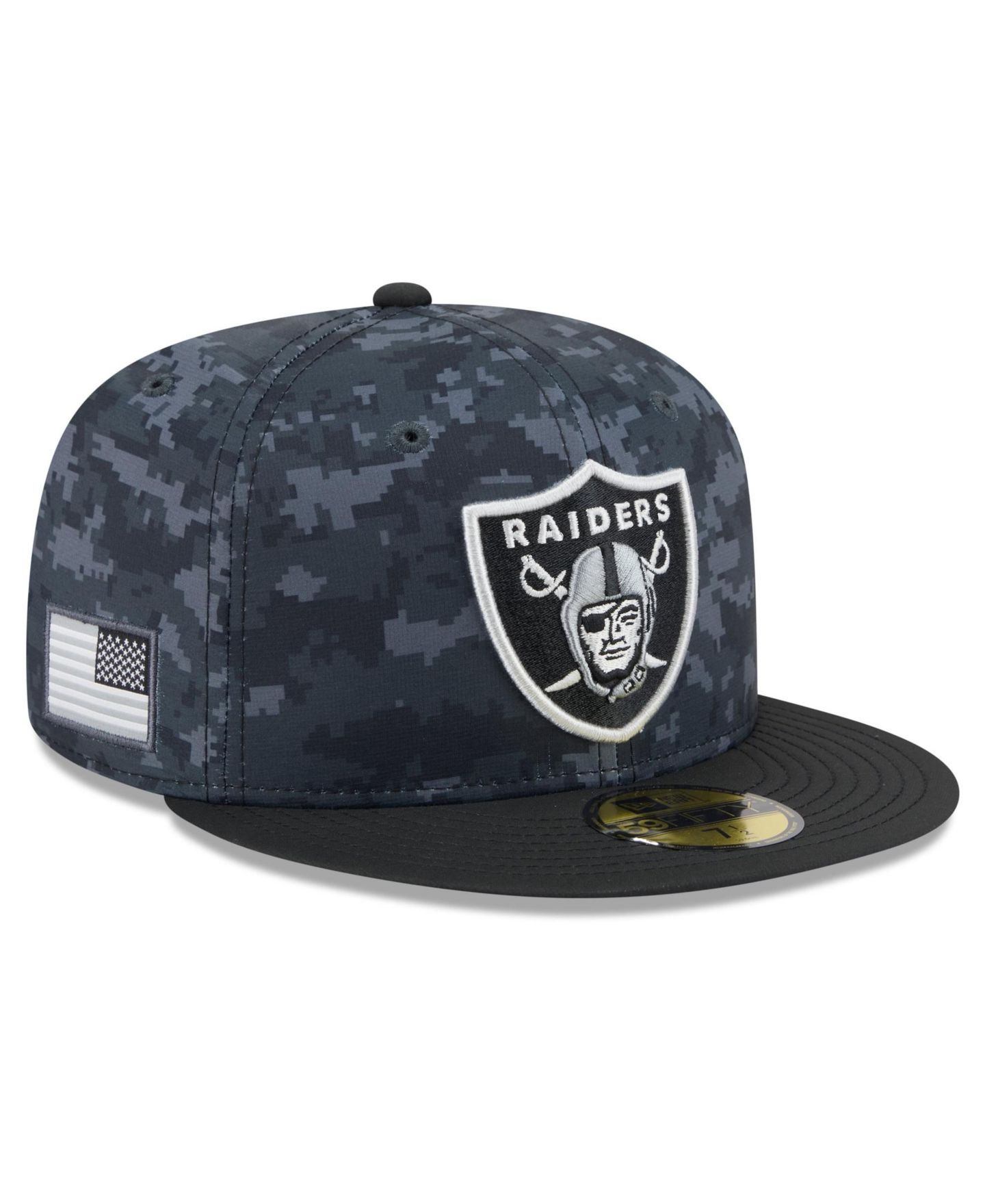 Мужская кепка New Era Black Las Vegas Raiders 2026 Salute To Service 59FIFTY Fitted Hat — фото 1