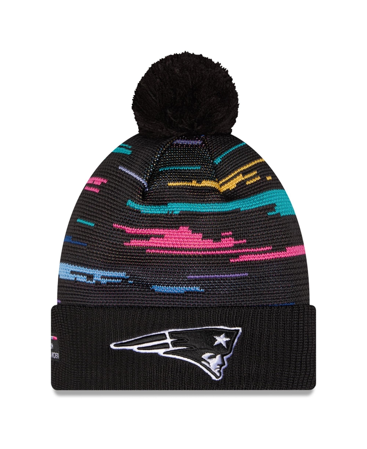 New Era Men's Black New England Patriots 2026 Nfl Crucial Catch Cuffed Knit with Pom Hat - Black