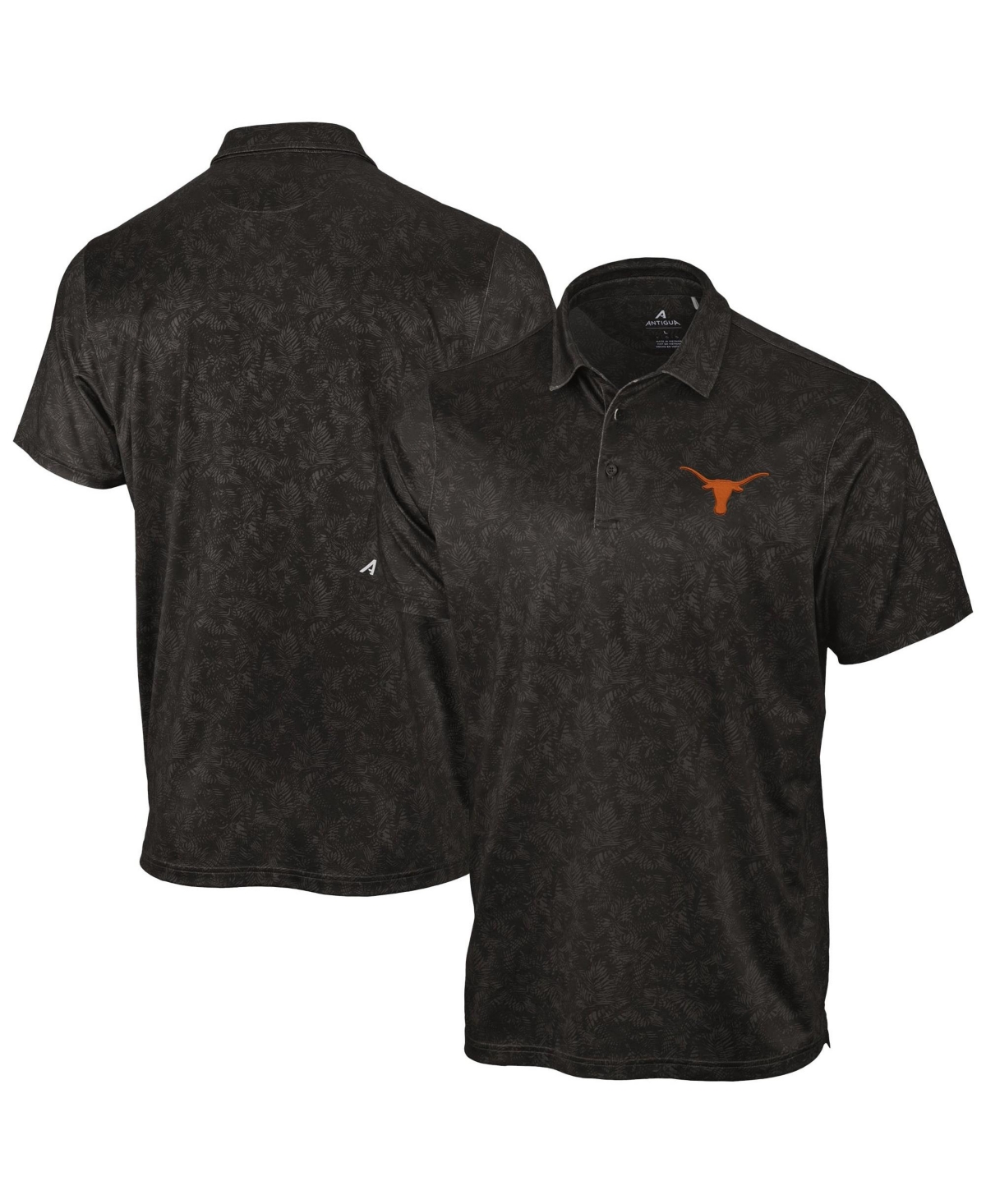 Antigua Men's Black Texas Longhorns Lush Polo Shirt - Black
