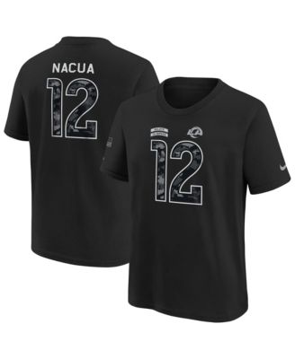 Big Boys' and Girls' Puka Nacua Black Los Angeles Rams 2026 Salute to Service Name & Number T-Shirt