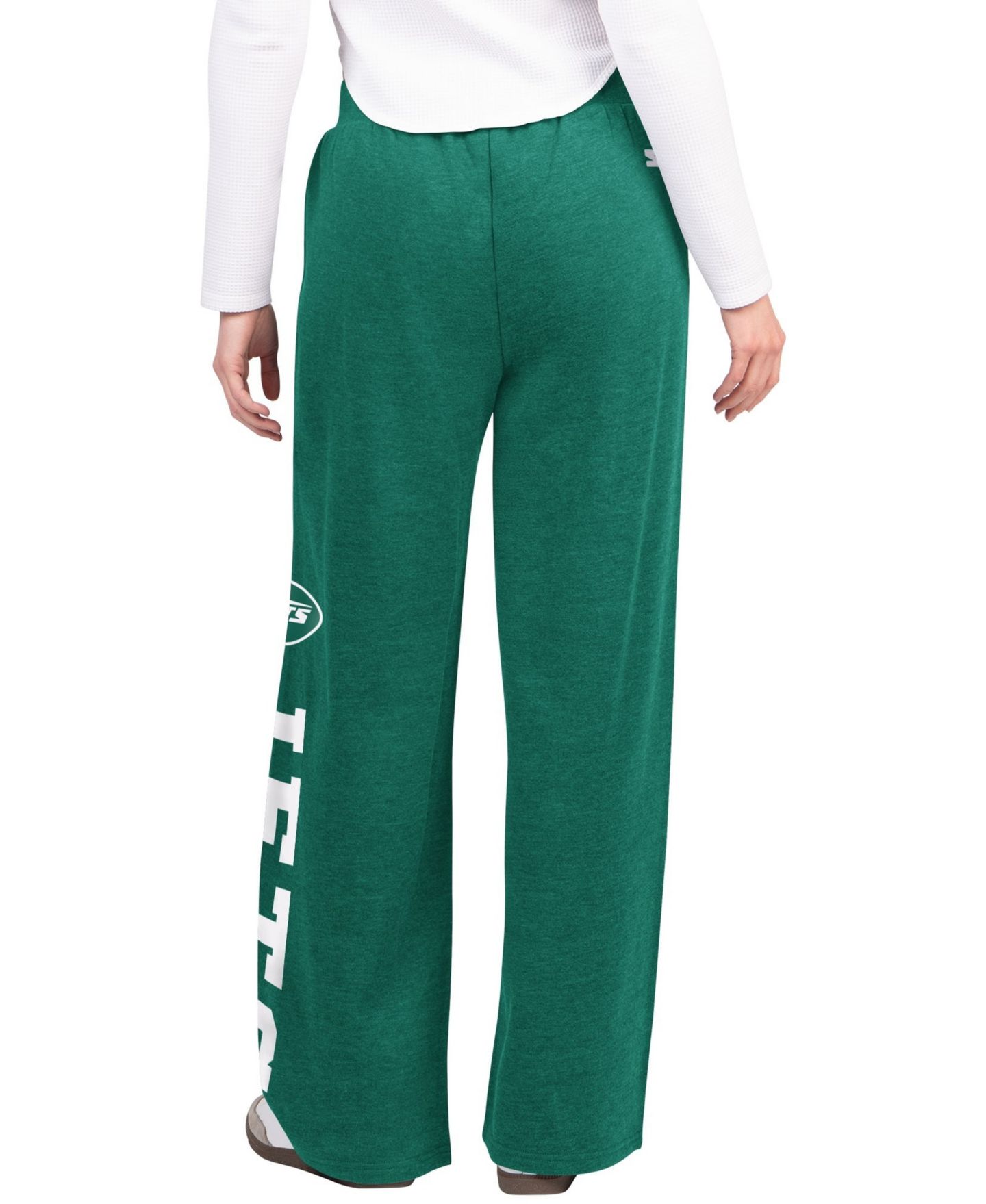 Женские брюки Starter Green New York Jets Field Wide Leg Sweatpants — фото 2