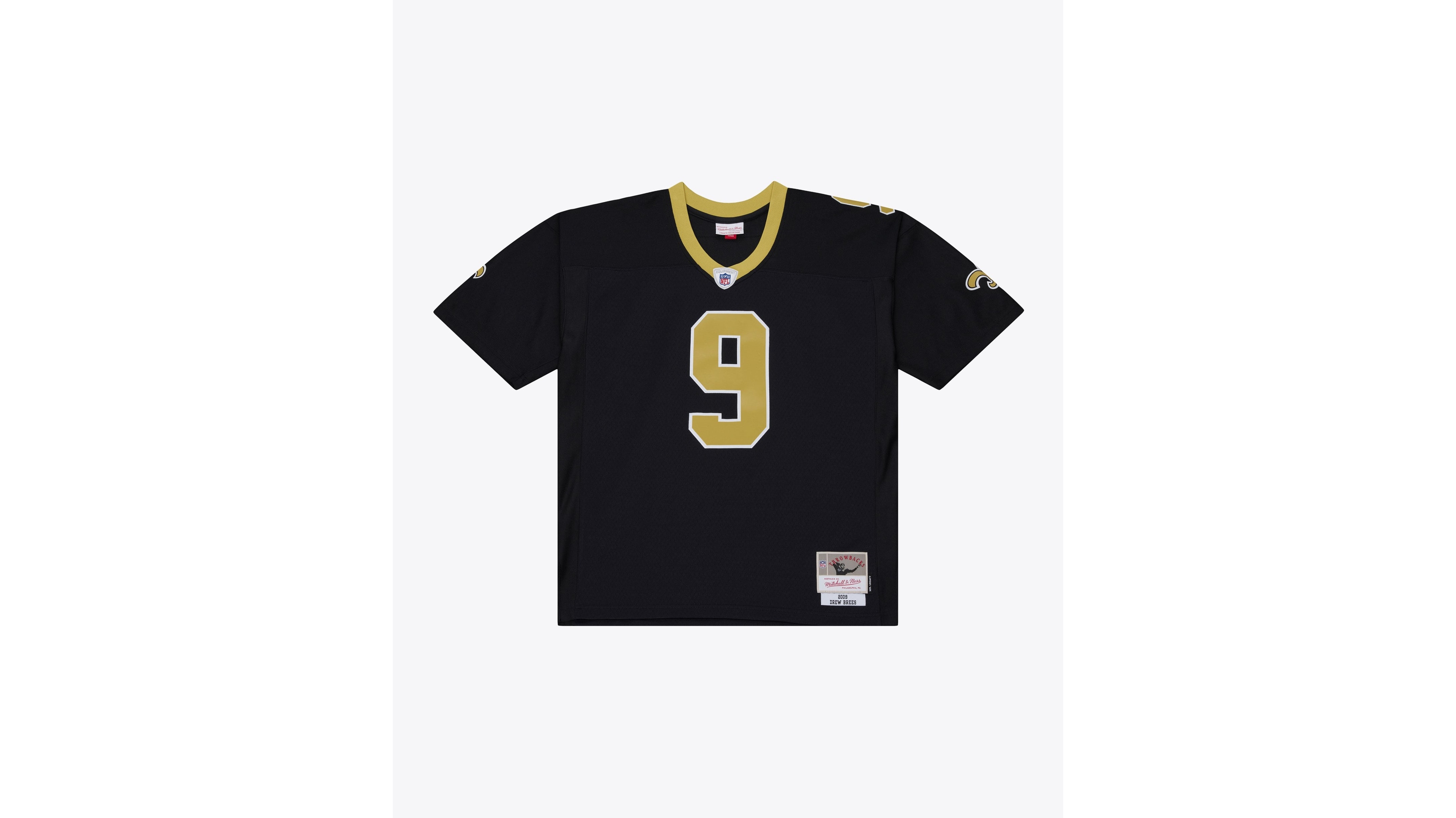 Mitchell & Ness Men's Drew Brees Black New Orleans Saints Big Tall 2009 Legacy Retired Player Jersey