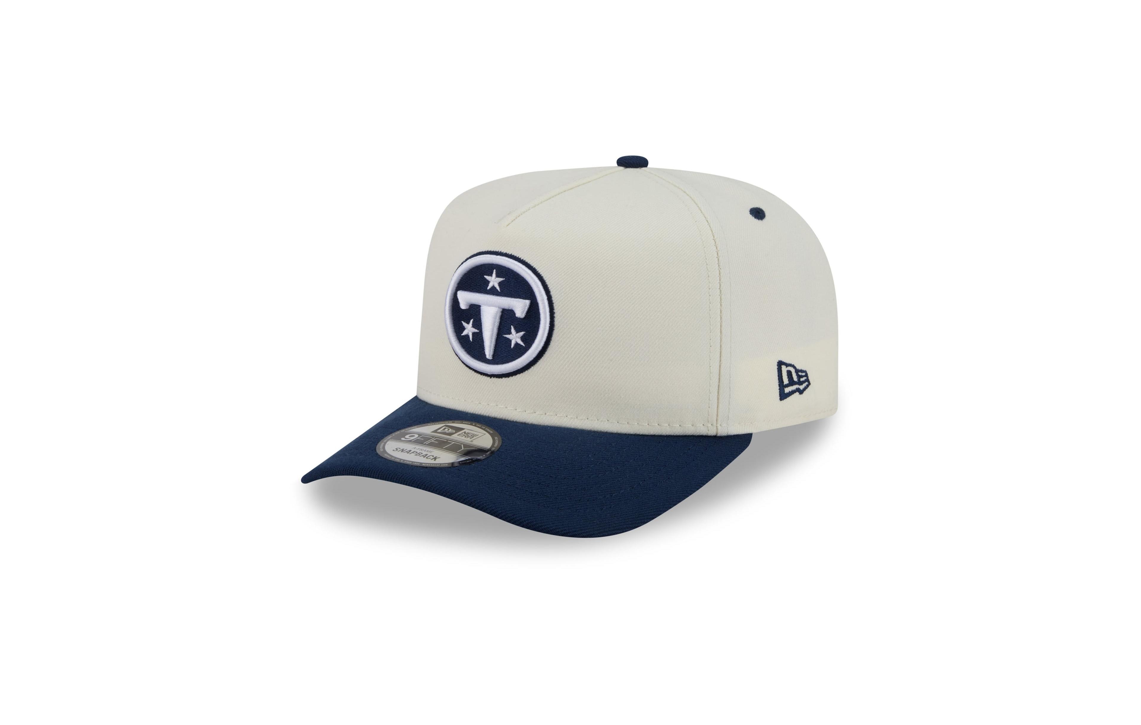 New Era Men's Cream Tennessee Titans 2026 Rivalries Collection Fan Pack A-Frame 9FIFTY Snapback Hat