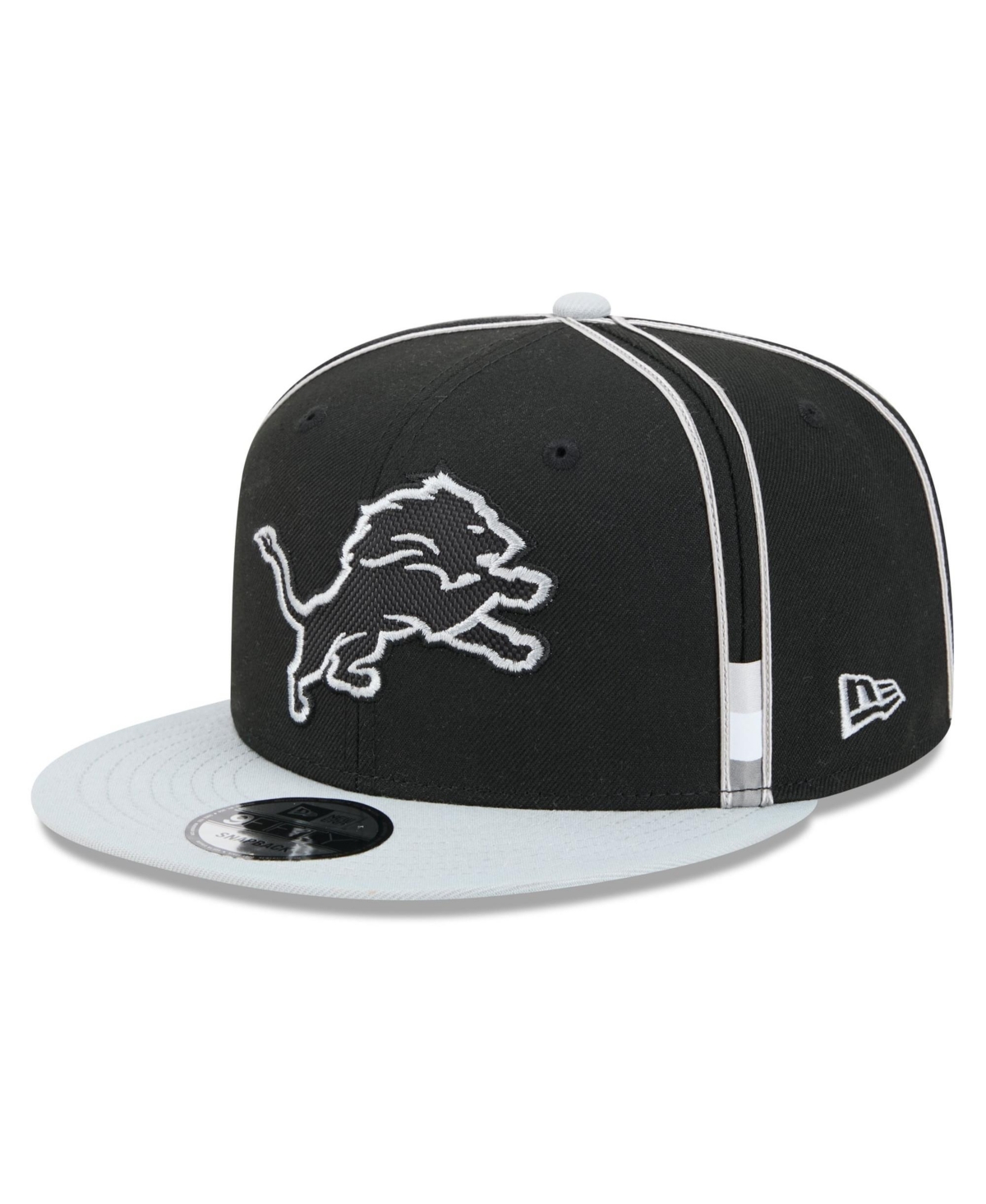 New Era Men's Black Detroit Lions 2026 Rivalries Collection 9FIFTY Snapback Hat - Black, Gray