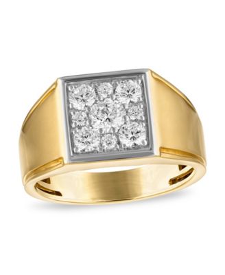 Lab-Grown Diamond Signet Ring (1 ct. t.w.) in Gold-Plated Sterling Silver