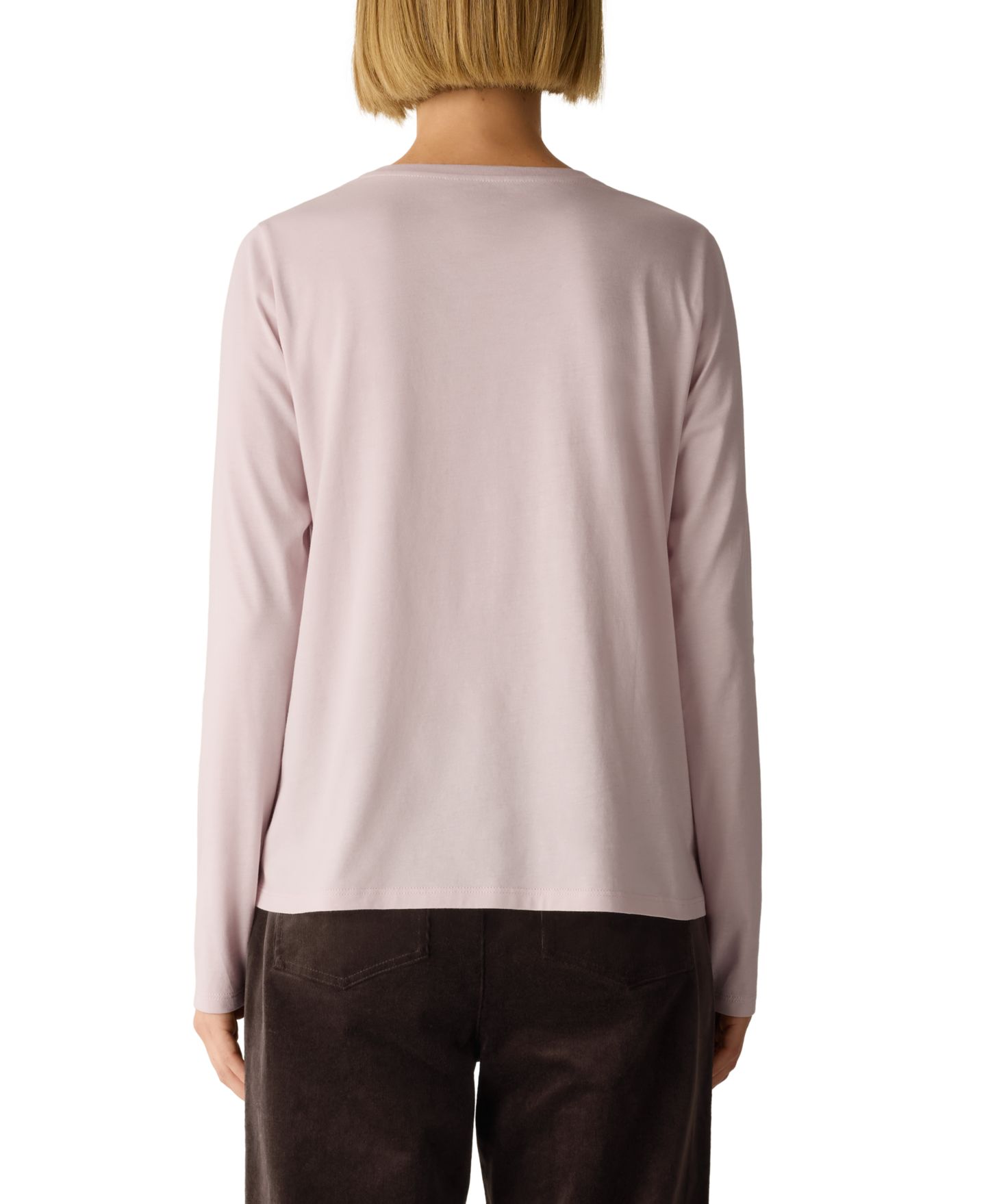 Женская футболка Eileen Fisher Crewneck Long-Sleeve Jersey Knit, цвет: Perls — фото 4