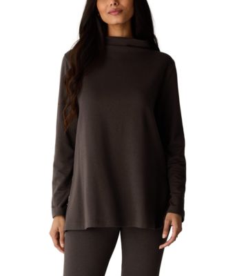 Women's Hug Funnel-Neck Long-Sleeve Tunic Sweatshirt
