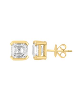 Certified Lab-Grown Diamond Asscher Earrings (4 ct. t.w.) in 14k Yellow Gold