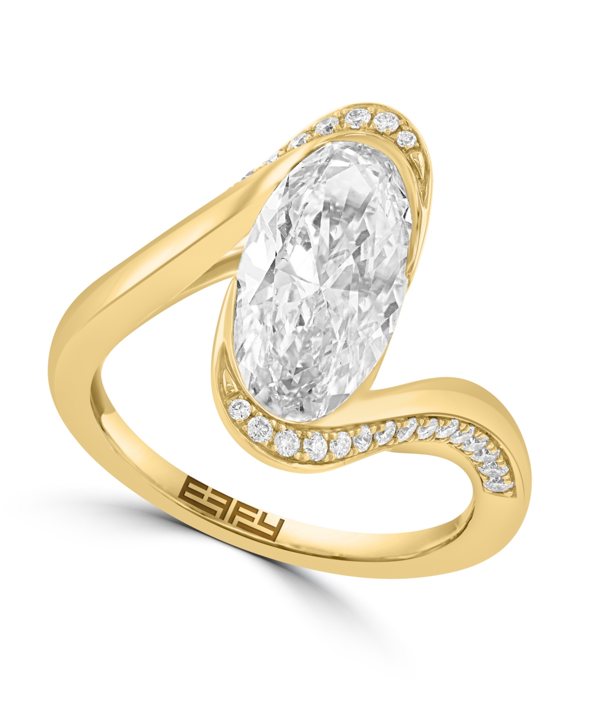 Effy Lab Grown Diamond Oval Ring (2-5/8 ct. t.w.) in 14k Yellow Gold