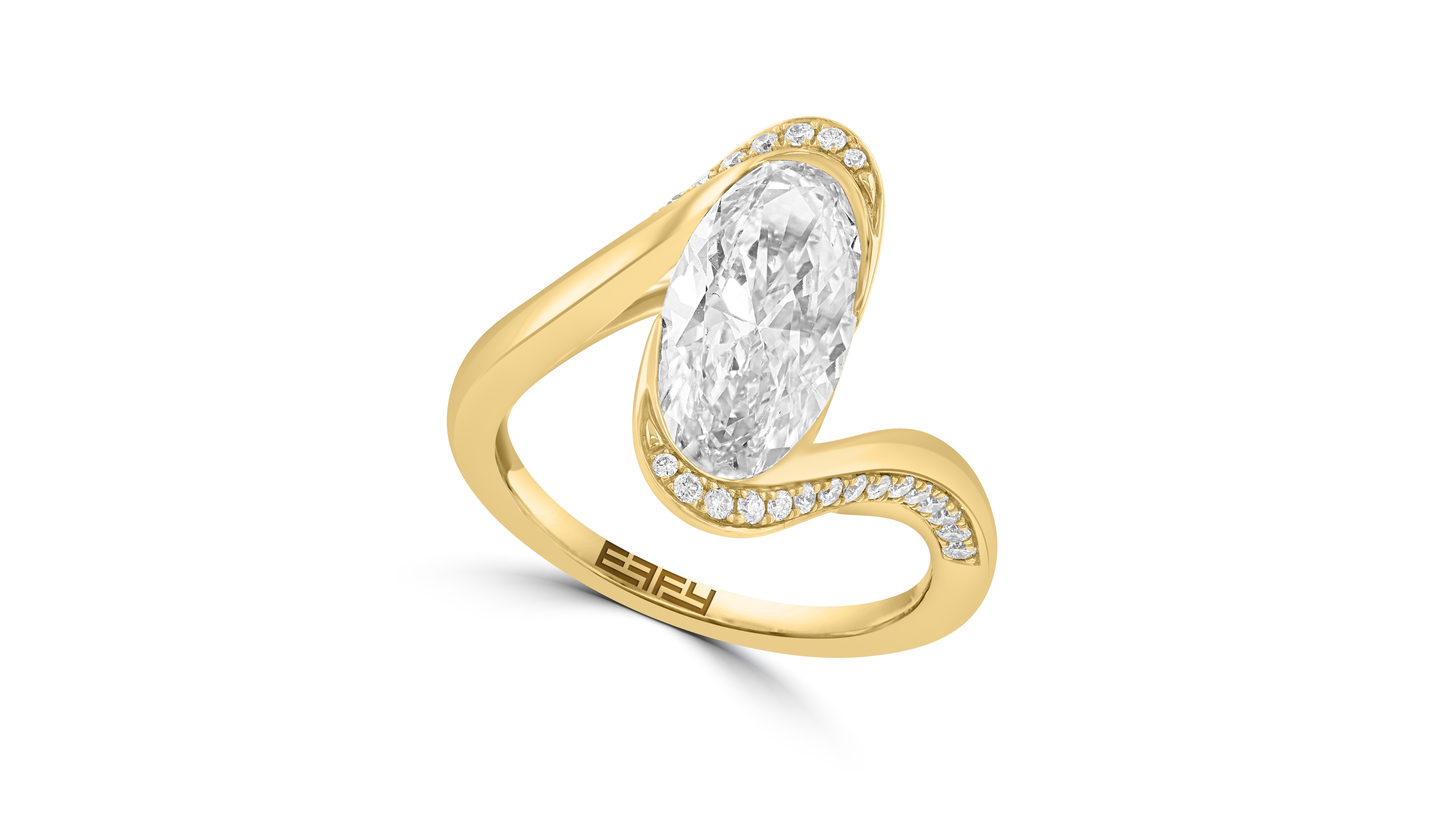 Effy Lab Grown Diamond Oval Ring (2-5/8 ct. t.w.) in 14k Yellow Gold