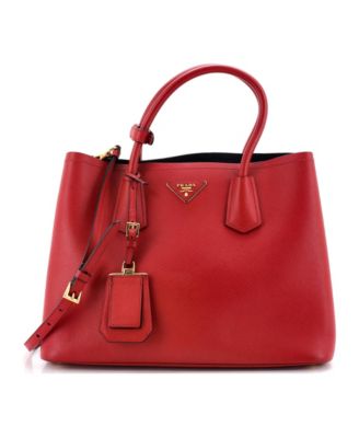 Medium Cuir Double Tote Saffiano Leather