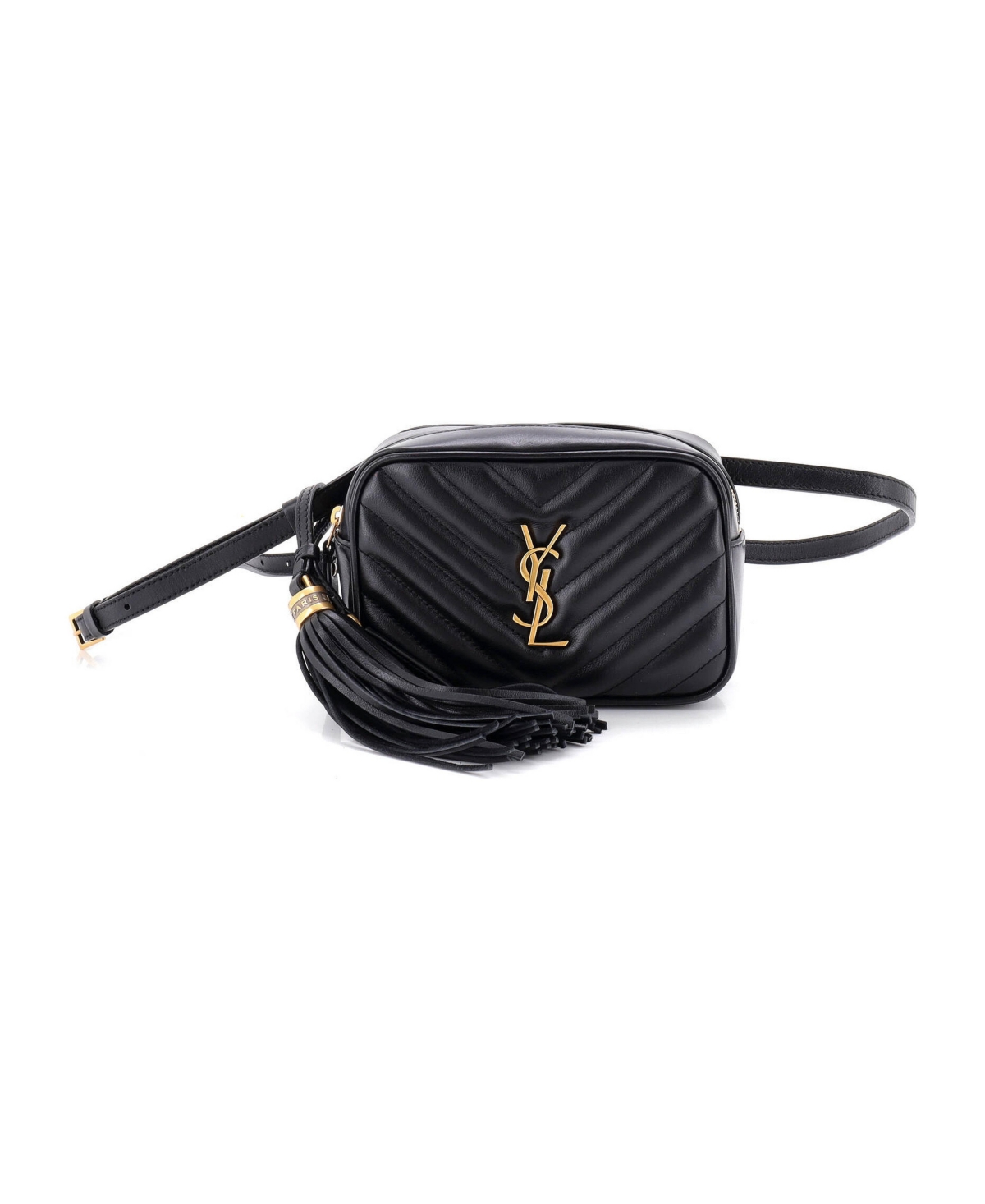 Pre-Owned Saint Laurent Lou Chevron Matelasse Adjustable-Strap Leather Belt Bag