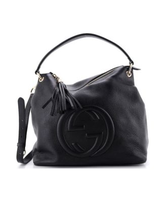 Large Soho Convertible Hobo Leather