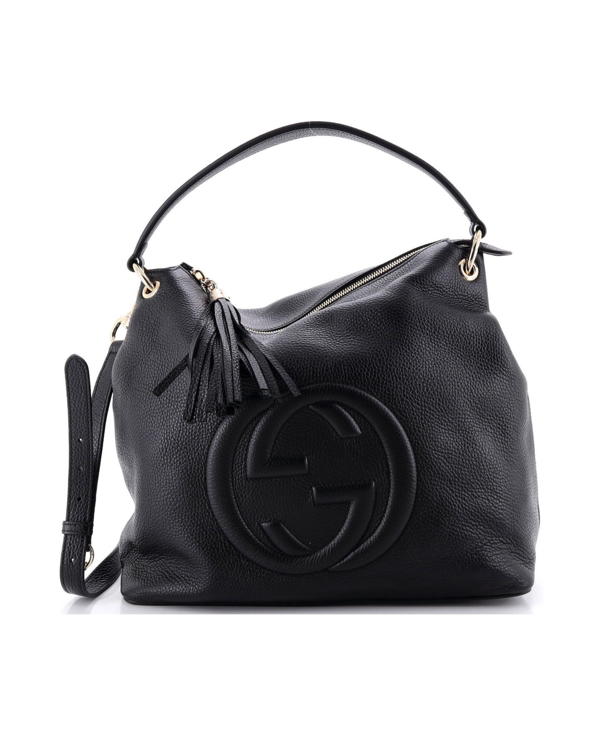 Pre-Owned Gucci Large Soho Convertible Hobo Leather - Black
