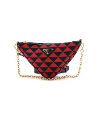 Mini Symbole Triangle Bag Leather and Jacquard