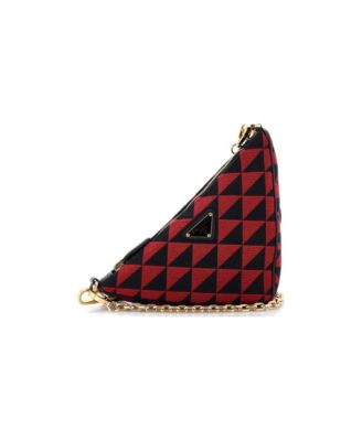 Mini Symbole Triangle Bag Leather and Jacquard