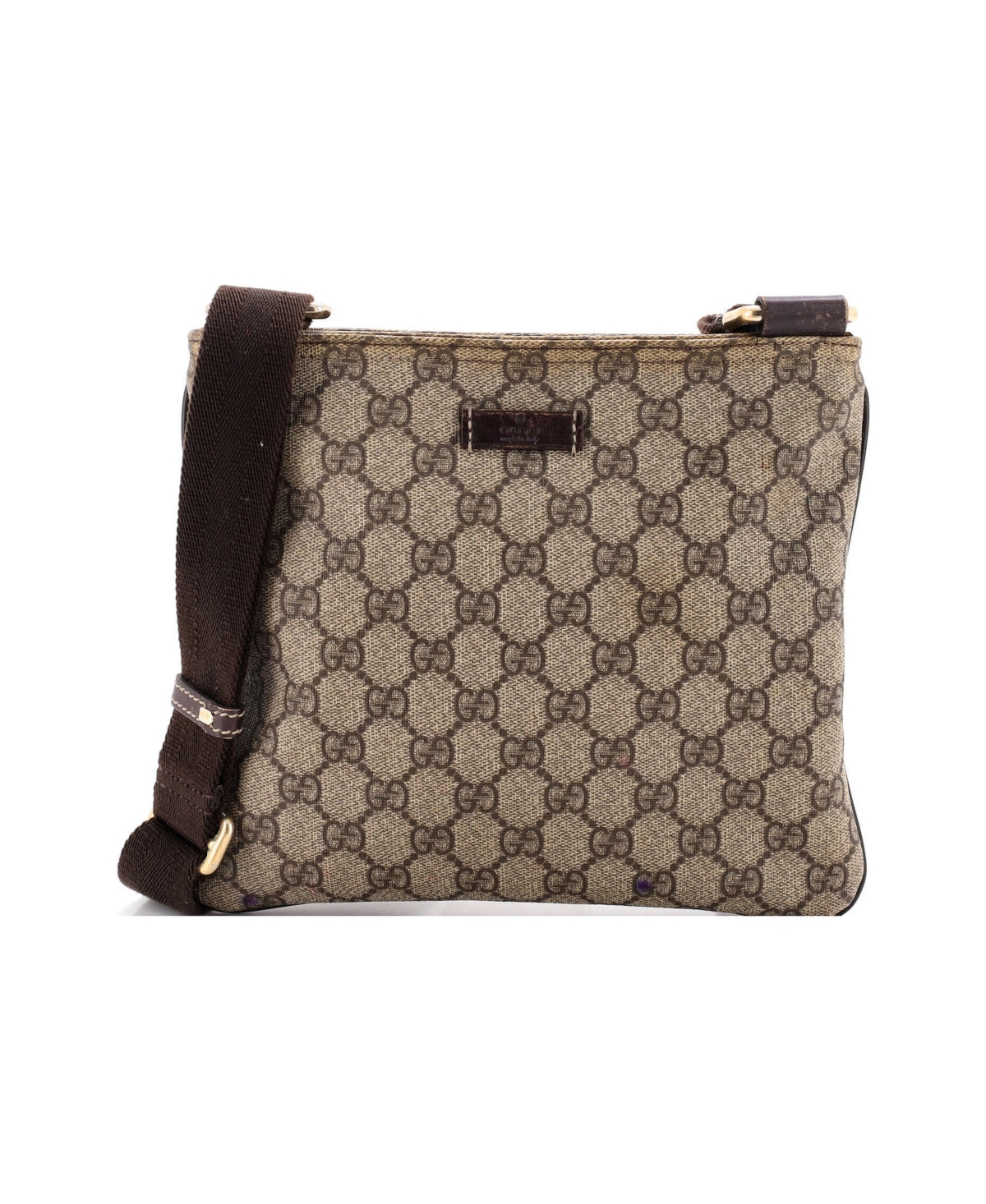 Pre-Owned Gucci Small Zip Top Messenger Bag Gg Coated Canvas