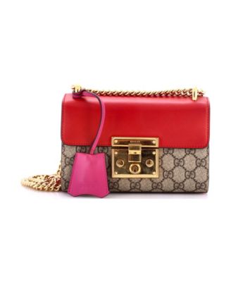 Small Padlock Shoulder Bag GG Coated Canvas and Leather