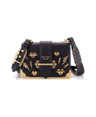 Small Cahier Crossbody Bag Embellished Leather